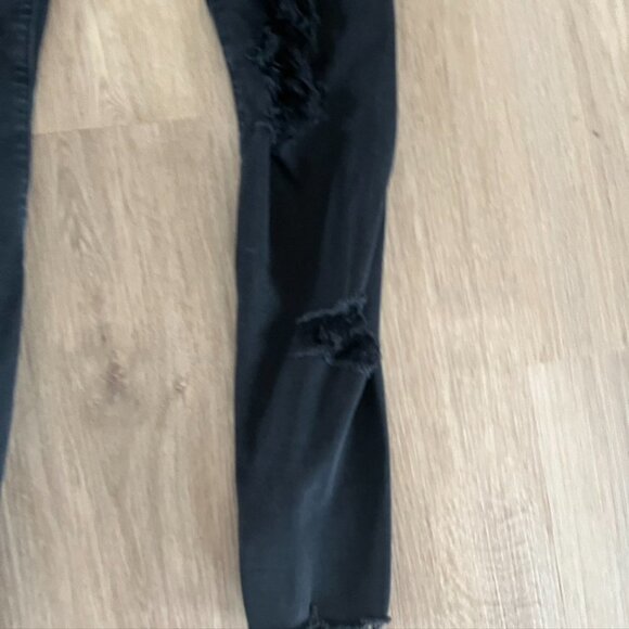 American Eagle Jean Women's Hi-Rise Jegging Super Stretch Black Distressed Sz 4 - Picture 3 of 10
